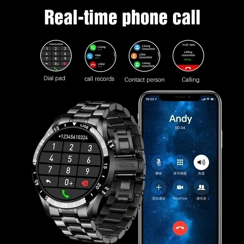 PulseTrack 2024 Smartwatch – Full Touchscreen Fitness & Bluetooth Calling Smartwatch