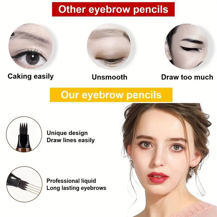 Precision Eyebrow Master – Waterproof Pen with 4 Split Head