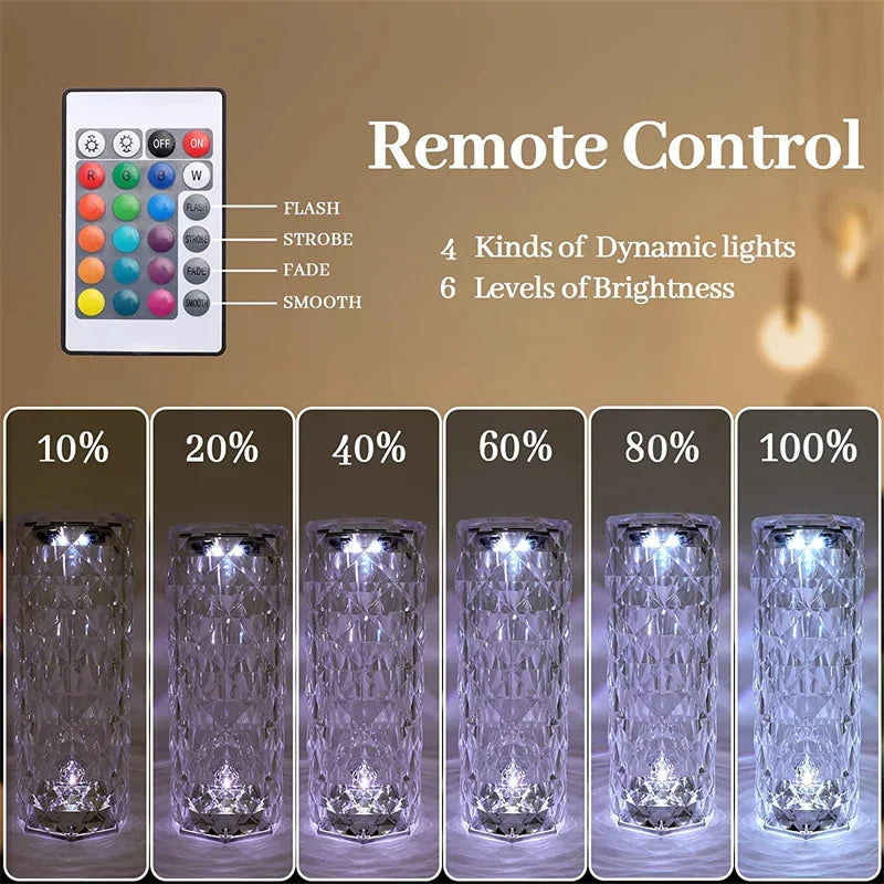 16 Colors LED Crystal Table Lamp