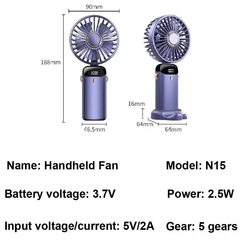 Mini Portable Fan with Phone Stand