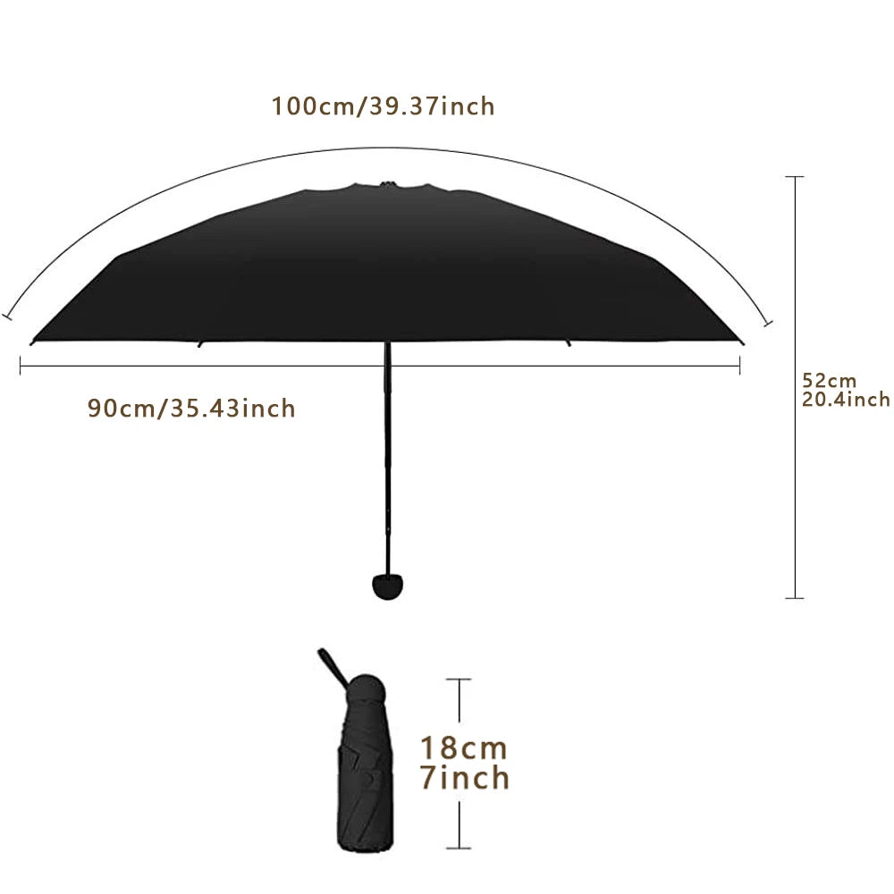 Mini Foldable Umbrella – Compact, Dual-Use with UV Protection