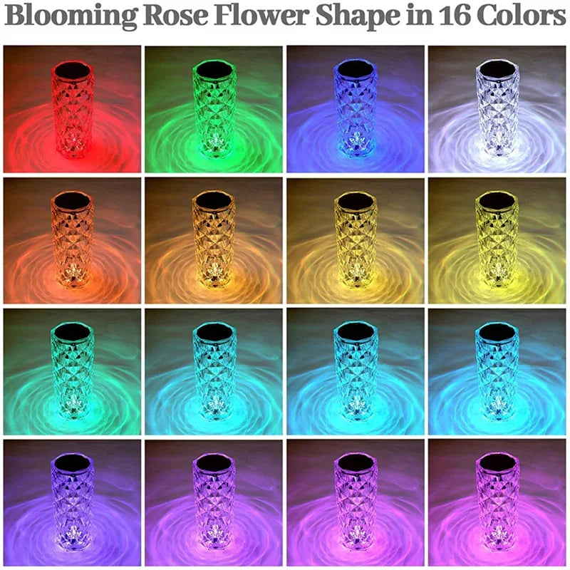 16 Colors LED Crystal Table Lamp