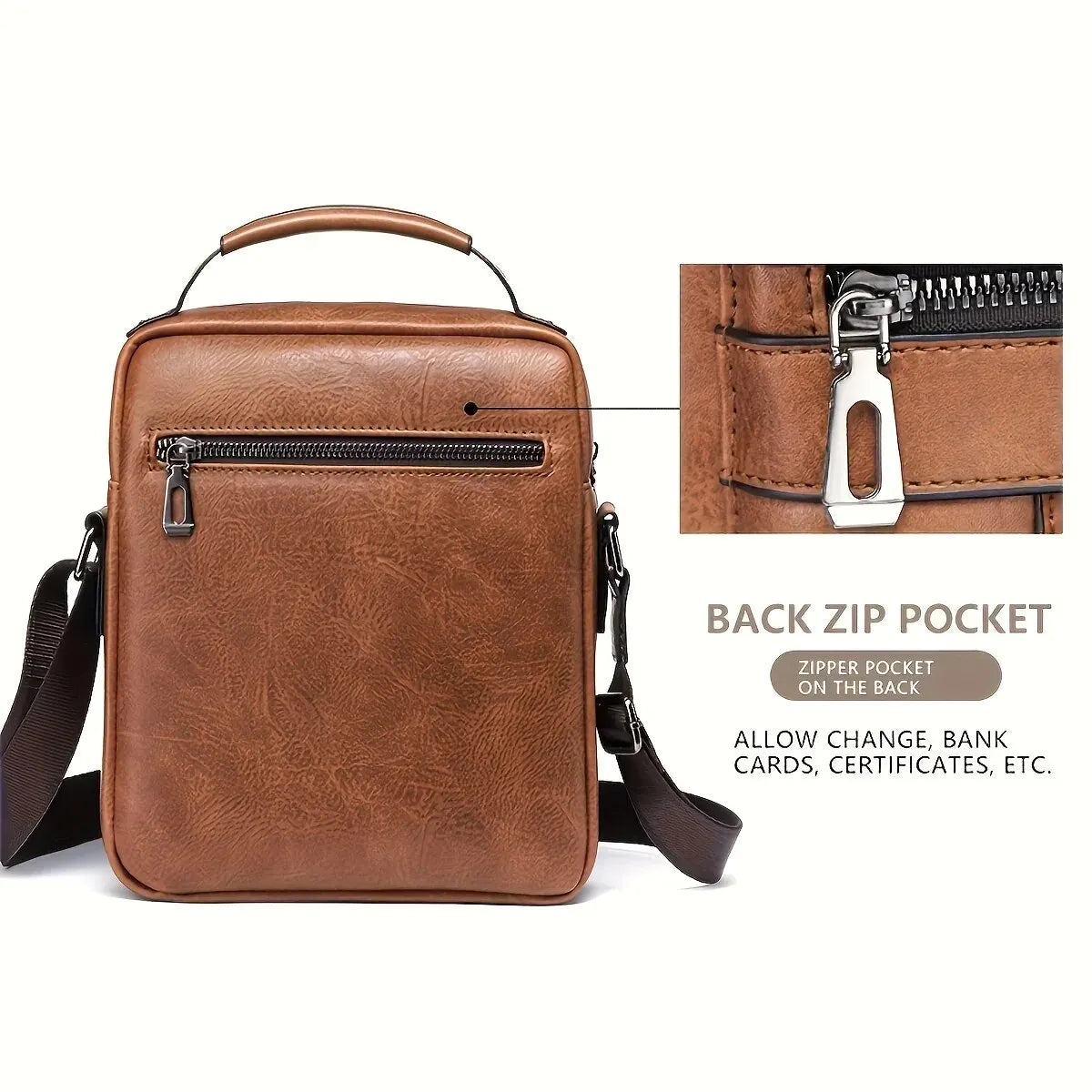 Leather Shoulder Bag - 9.7” iPad Compatible