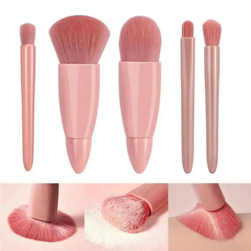 Portable 5 Makeup Brushes Set