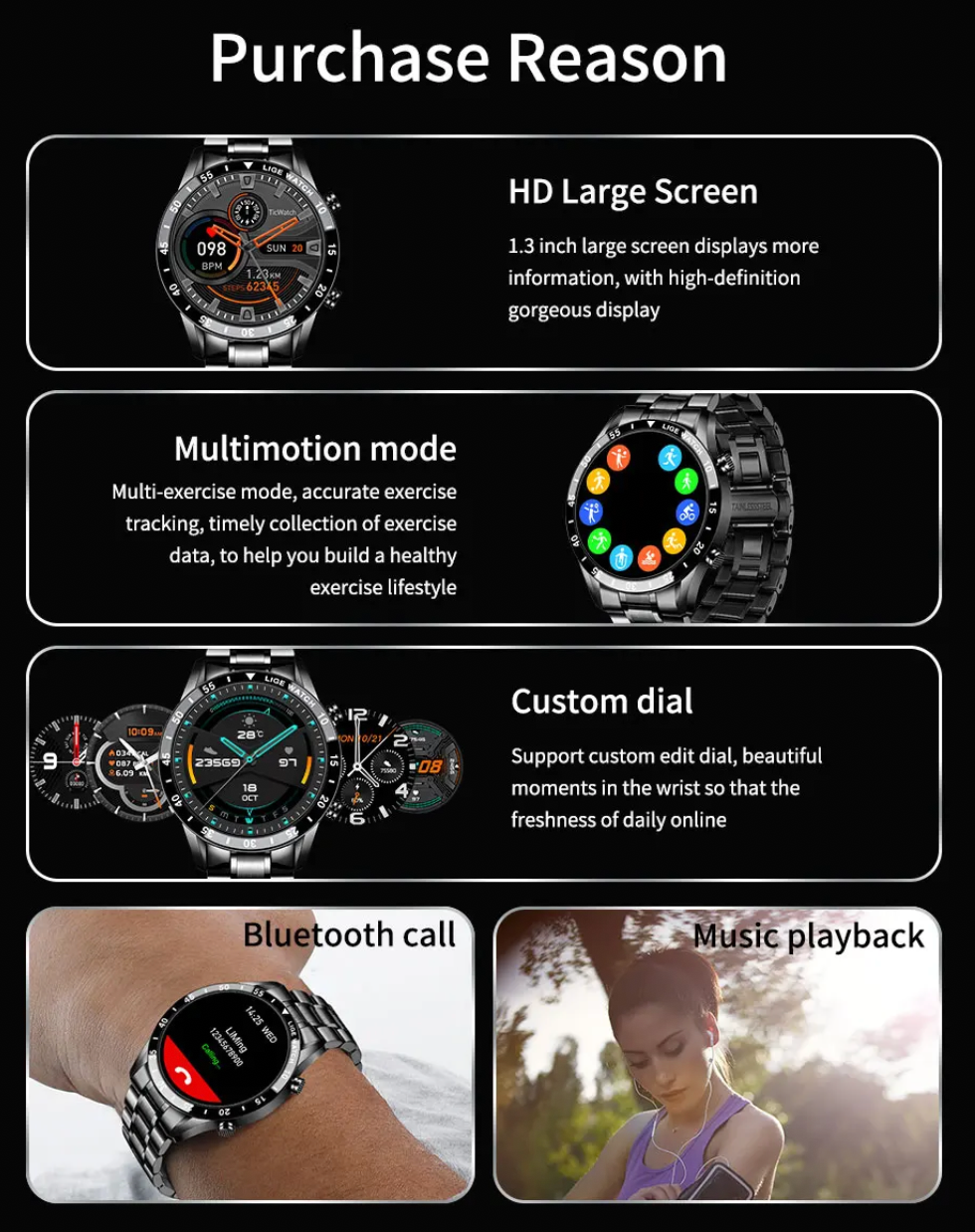 PulseTrack 2024 Smartwatch – Full Touchscreen Fitness & Bluetooth Calling Smartwatch