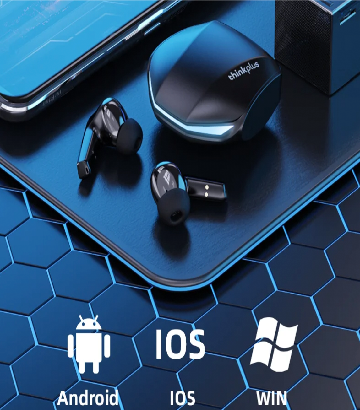 Lenovo SoundForce Pro - Wireless Bluetooth 5.3 Gaming Earphones with Dual Mode, Active Noise Cancelling, and Low Latency