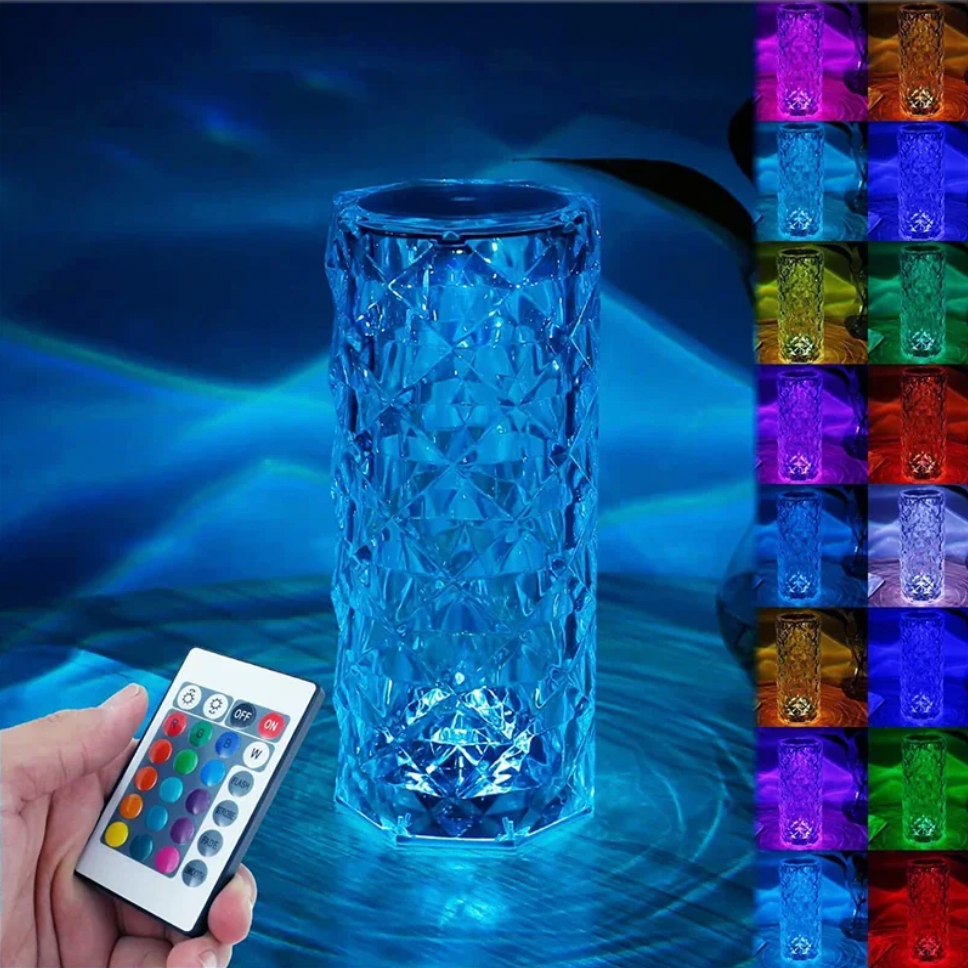 16 Colors LED Crystal Table Lamp