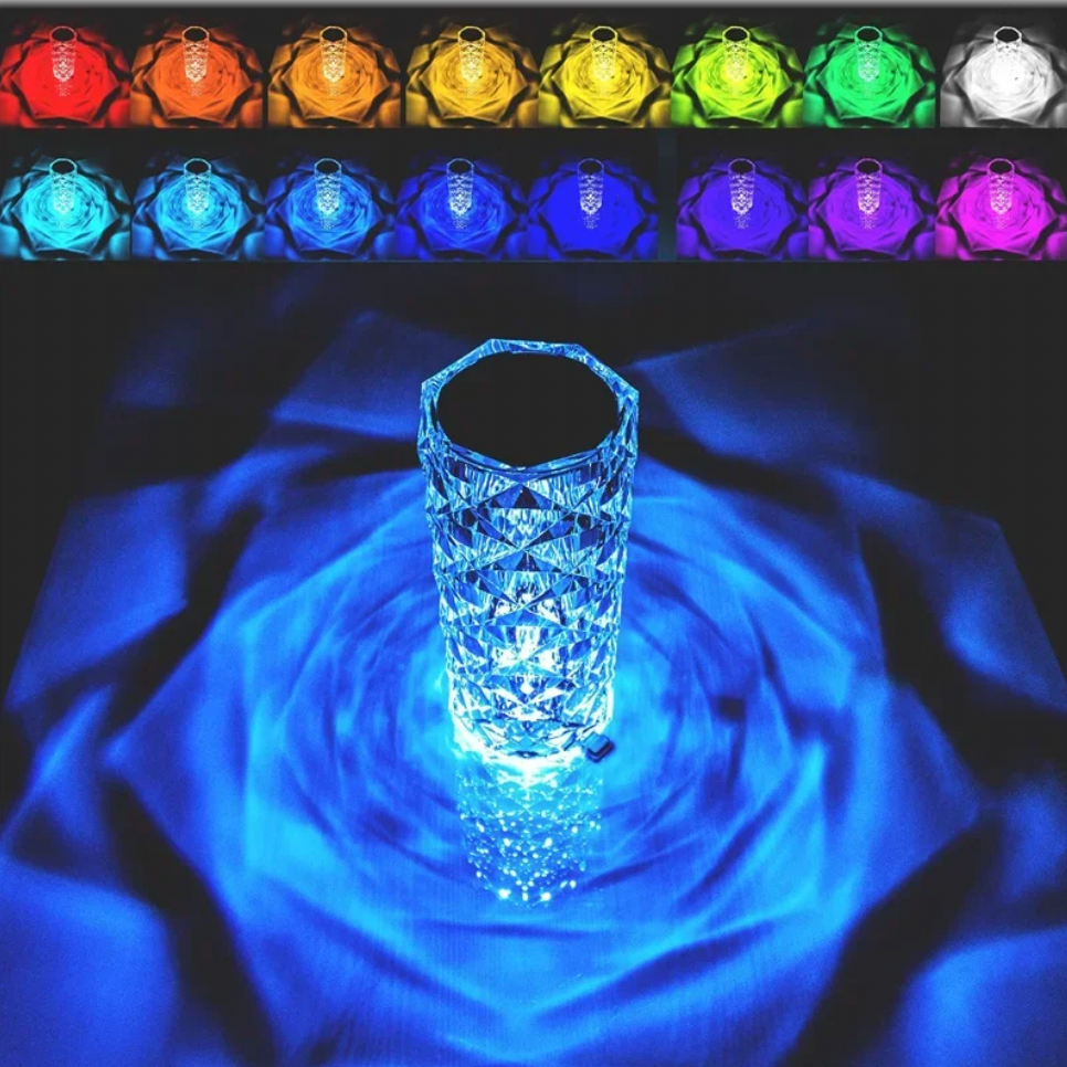 16 Colors LED Crystal Table Lamp