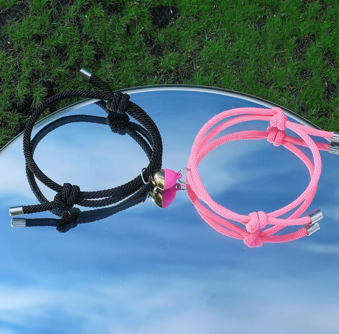 Heart-Shaped Magnetic Couple Bracelets