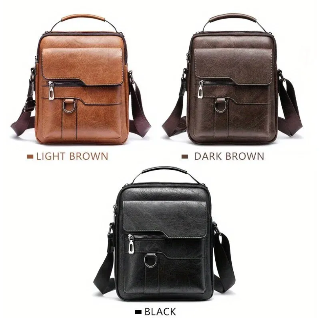 Leather Shoulder Bag - 9.7” iPad Compatible