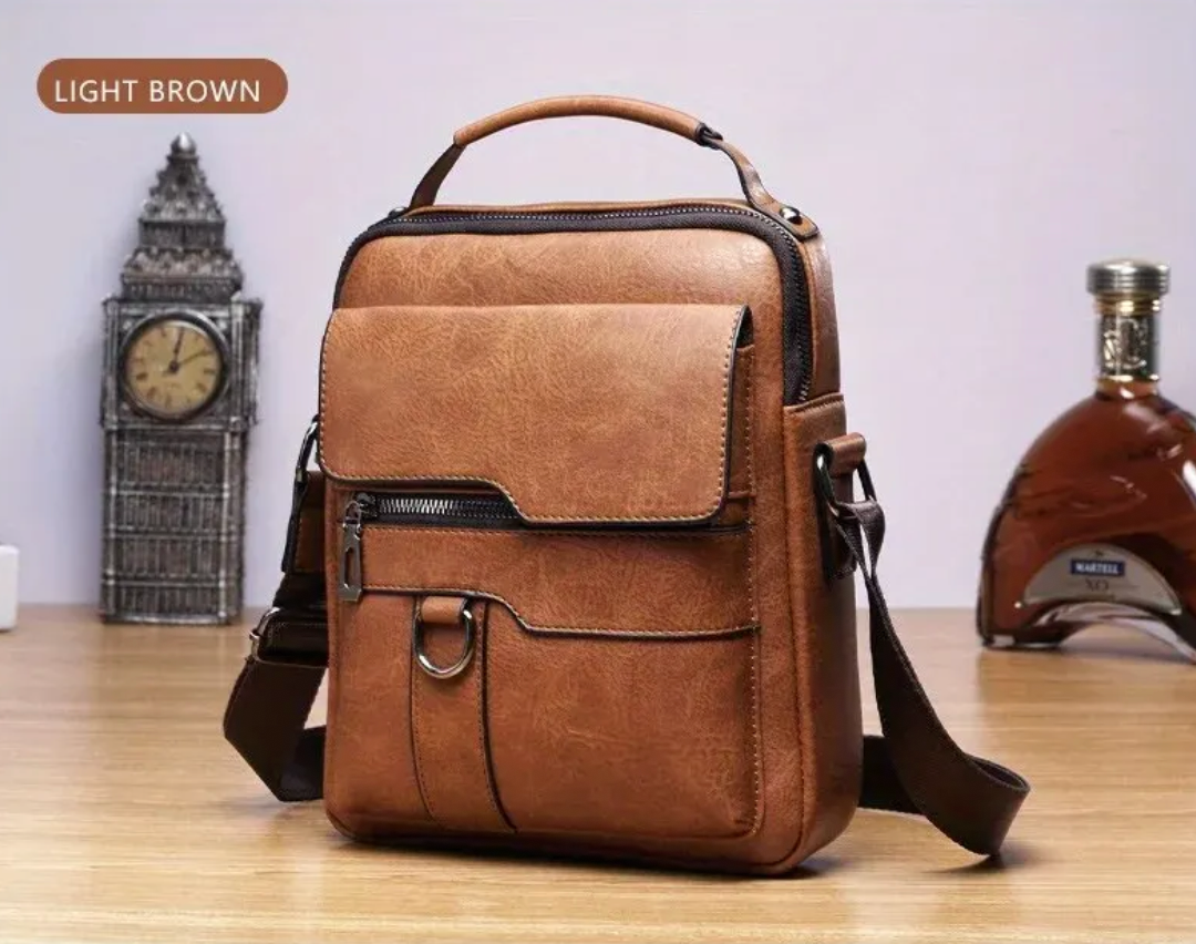 Leather Shoulder Bag - 9.7” iPad Compatible