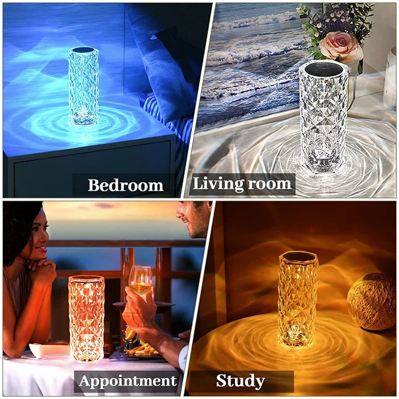 16 Colors LED Crystal Table Lamp