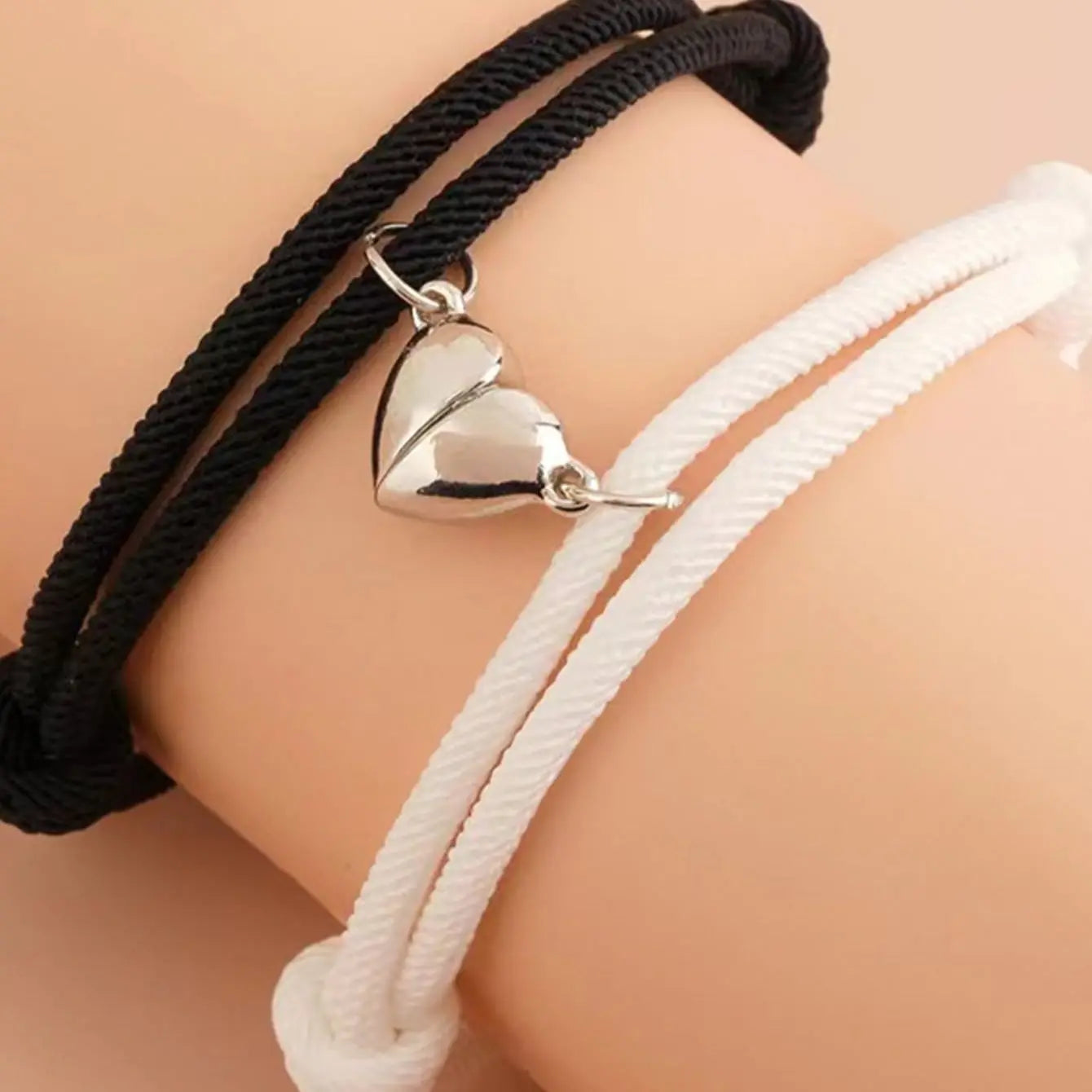 Heart-Shaped Magnetic Couple Bracelets